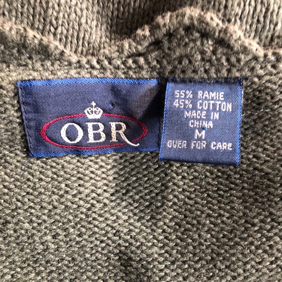 OBR Olive Green Crochet Front Vintage Cardigan Size M - Picture 5 of 6